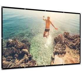 84” 16:9 Foldable Projector Screen Anti-crease Wall Mounted Cinema Projection Screen Outdoor Indoor Portable Projector Film w/ Hooks