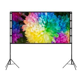 100inch Projector Screen with Stand 16:9 4K HD Rear Front Wrinkle-Free Portable And Foldable Movie Screen with Carry Bag For Indoor Outdoor Home Theat