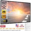 60” 16:9 Foldable Projector Screen Anti-crease Wall Mounted Cinema Projection Screen Outdoor Indoor Portable Projector Film w/ Hooks