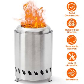 5.51×7.87in Portable Table Top Fire Pit Smokeless Stainless Steel Campfire Stove Pellets Wood Burning Camp Stove with Carry Bag