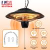 1500W Outdoor Hanging Patio Heater Ultra-Quiet Electric Heating Lamp IP23 Waterproof 2 Heating Levels Overheating Protection Ceiling Mounted Outdoor H