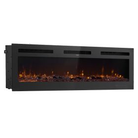 60 inch Electric Fireplace Wall Mounted Recessed with Remote Control 1500W