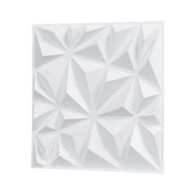 3D Wall Panels 33-Pack 11.81 x 11.81'' PVC 32 Sq.Ft Coverage Diamond Matte White
