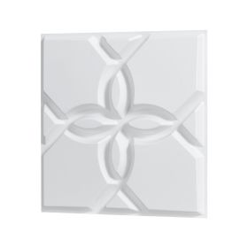 3D Wall Panels 33-Pack 11.81 x 11.81'' PVC 32 Sq.Ft Coverage Floral Matte White