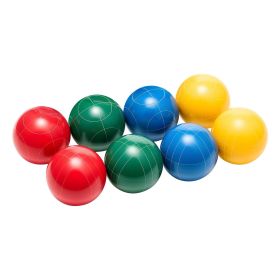 Bocce Ball Set, 107 mm, with 8 Resin Balls, Pallino, Carrying Bag and Measuring Rope, Red/Green/Blue/Yellow 4 Colors, for 2 to 8 Players
