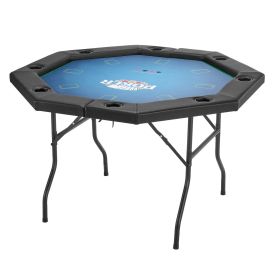 VEVOR Foldable Poker Table, 8 Player 48 in Folding Casino Leisure Table with Padded Rails & Cup Holders