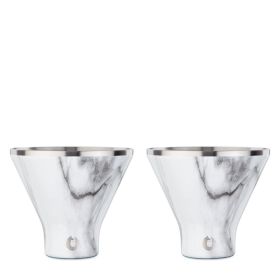 Stainless Steel Martini Glass, Set of 2 - Marble