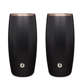 Stainless Steel Beer Glass Set, Set of 2 - Black