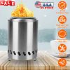 5.51×7.87in Portable Table Top Fire Pit Smokeless Stainless Steel Campfire Stove Pellets Wood Burning Camp Stove with Carry Bag
