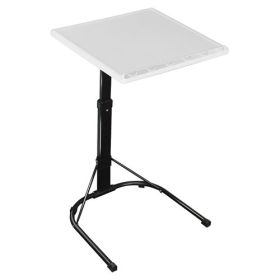 Folding Tray Table Portable Sofa TV Tray Laptop Desk C Side Adjustable Eating Dinner Coffee Table with 3 Adjustable Heights 3 Angles 55lbs Load Bearin (Option: White)