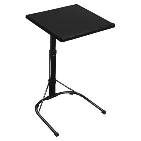 Folding Tray Table Portable Sofa TV Tray Laptop Desk C Side Adjustable Eating Dinner Coffee Table with 3 Adjustable Heights 3 Angles 55lbs Load Bearin (Option: Black)