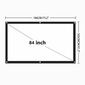 Portable Foldable Projector Screen 16:9 HD Outdoor Home Cinema Theater 3D Movie (size: 84 in)