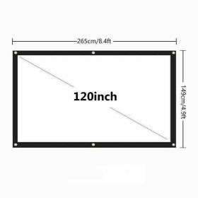 Portable Foldable Projector Screen 16:9 HD Outdoor Home Cinema Theater 3D Movie (size: 120 in)