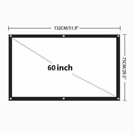 Portable Foldable Projector Screen 16:9 HD Outdoor Home Cinema Theater 3D Movie (size: 60 in)