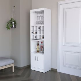 Lowa Bar Cabinet multistorage with wine storage (Color: White)
